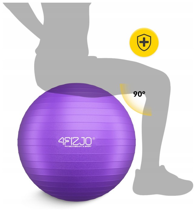 М'яч для фітнесу (фітбол) 4FIZJO 65 см Anti-Burst Violet (P-5905973404778)
