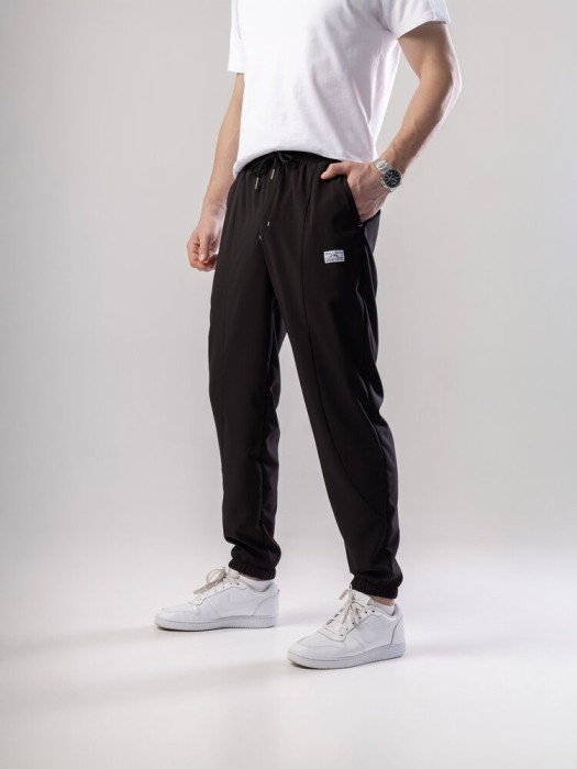 Черные джогера для мужчин. Мужские демисезонные легкие брюки джогеры Pobedov Savaya