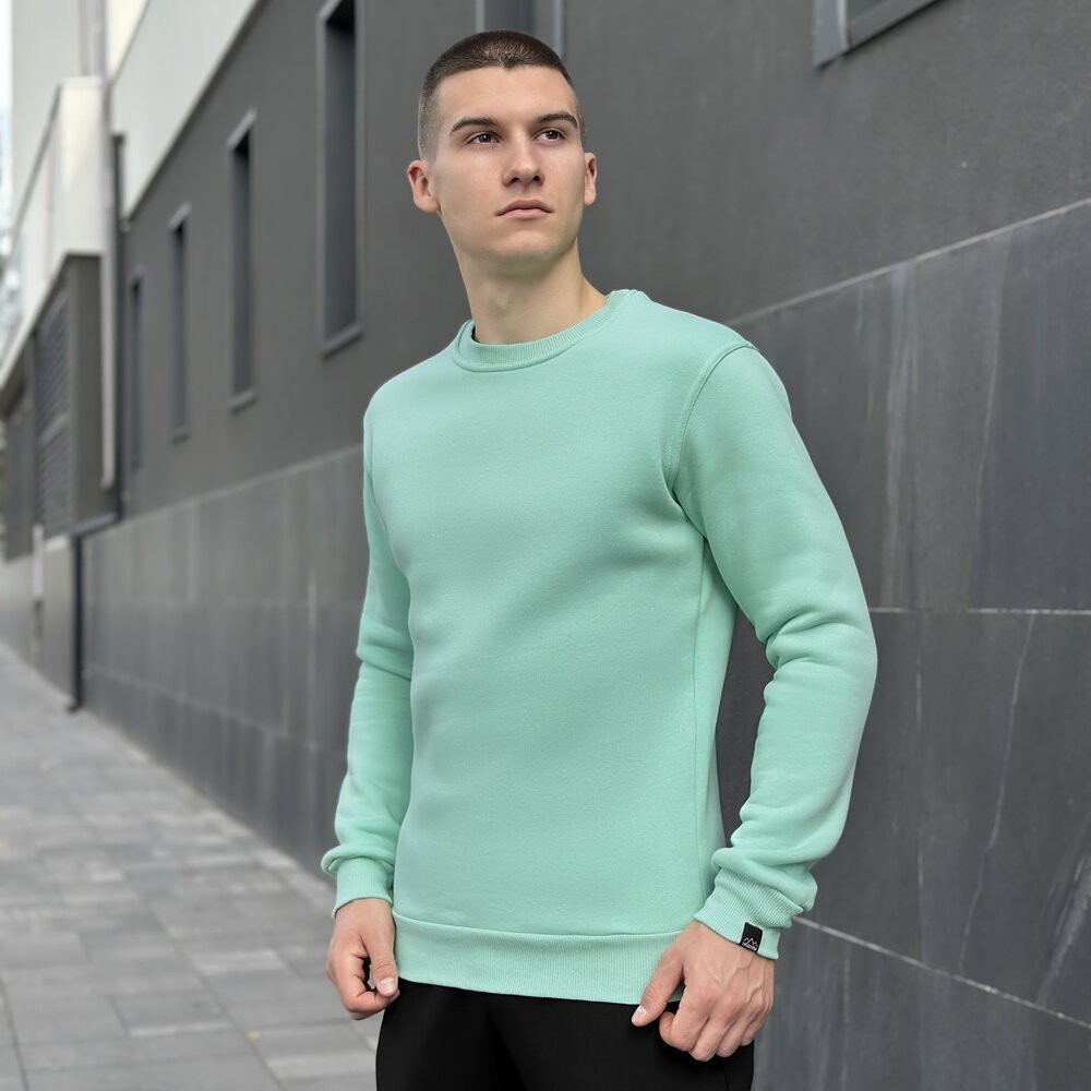 Світшот чоловічий однотонний світлий ментол Pobedov 007 ЗИМА, укр, укр