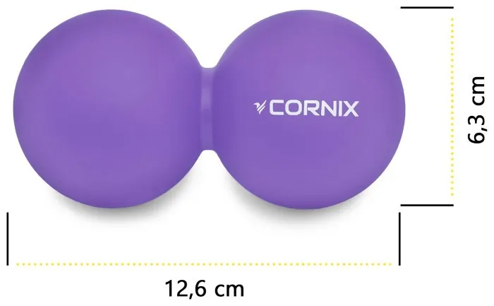Массажный мяч Cornix Lacrosse DuoBall 6.3 x 12.6 см XR-0114 Purple