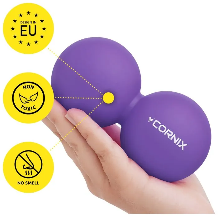 Массажный мяч Cornix Lacrosse DuoBall 6.3 x 12.6 см XR-0114 Purple