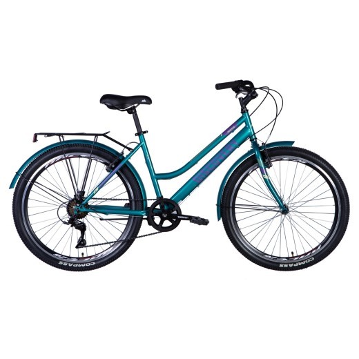 Велосипед ST 26&quot; Discovery PRESTIGE WOMAN рама- &quot; с багажником задн St с крылом St 2024 (синьо-зелений) — 