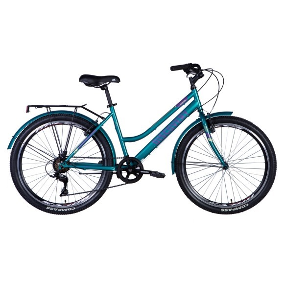 Велосипед ST 26" Discovery PRESTIGE WOMAN рама- " с багажником задн St с крылом St 2024 (синьо-зелений)