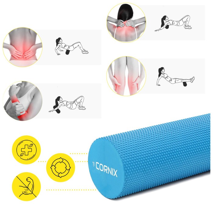 Масажний ролик Cornix EVA+ 90 x 15 см (валик, роллер) XR-0316 Blue