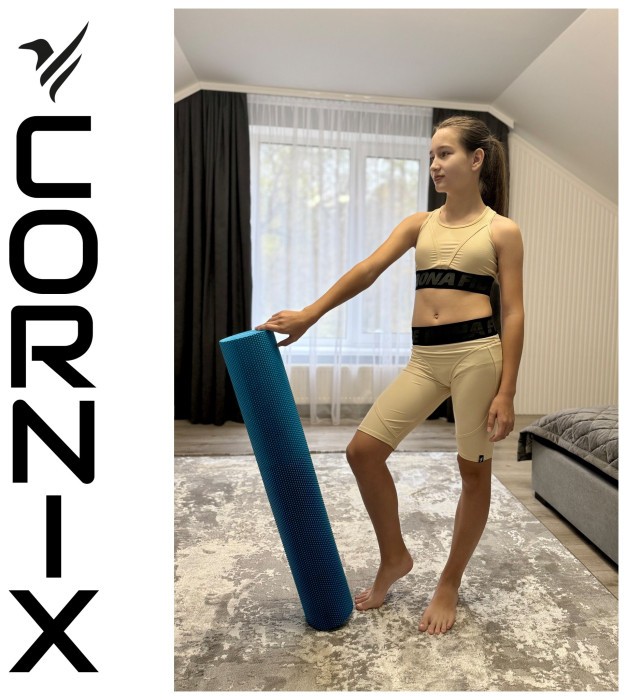 Масажний ролик Cornix EVA+ 90 x 15 см (валик, роллер) XR-0316 Blue