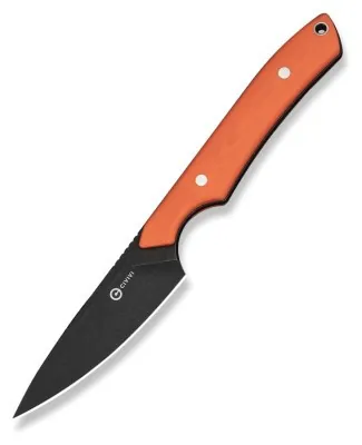 Ніж фіксований кишеньковий Civivi High Grass Field Knife (7,4 см) 14C28N / G10 помаранчевий з чохлом