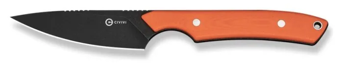 Ніж фіксований кишеньковий Civivi High Grass Field Knife (7,4 см) 14C28N / G10 помаранчевий з чохлом