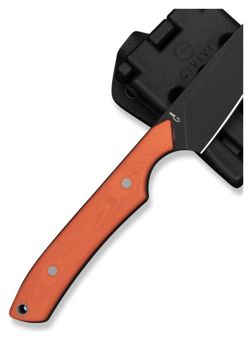 Ніж фіксований кишеньковий Civivi High Grass Field Knife (7,4 см) 14C28N / G10 помаранчевий з чохлом
