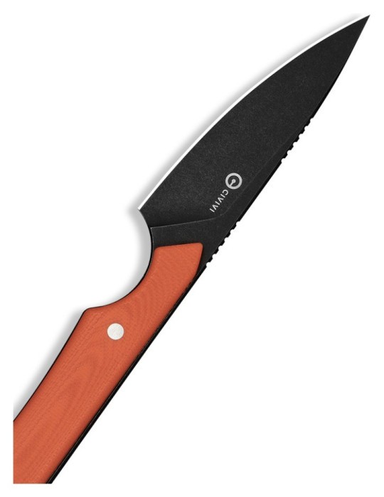 Ніж фіксований кишеньковий Civivi High Grass Field Knife (7,4 см) 14C28N / G10 помаранчевий з чохлом