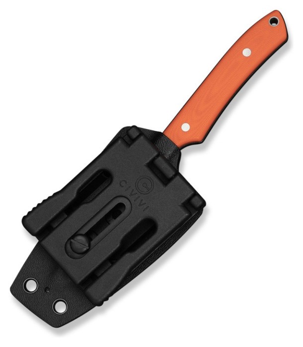 Ніж фіксований кишеньковий Civivi High Grass Field Knife (7,4 см) 14C28N / G10 помаранчевий з чохлом