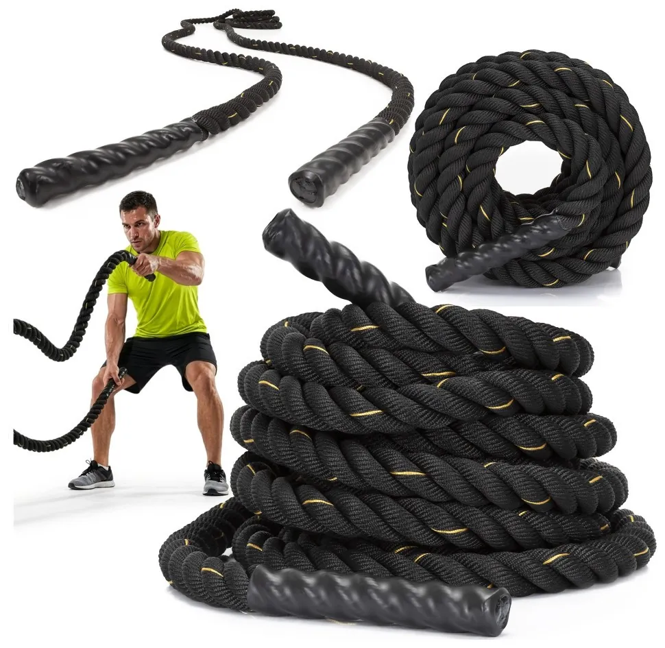 Канат тренувальний Actiget Battle Rope 9 м для кросфіту ACT0015 Black (LFACT0015)