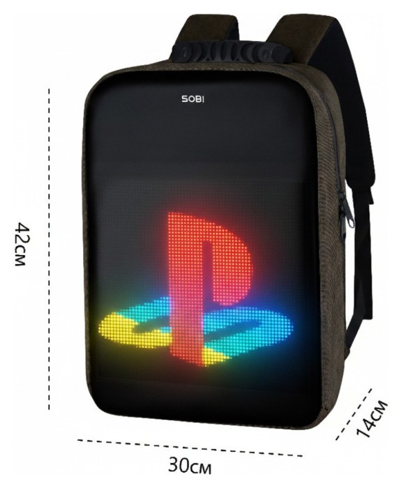 Рюкзак Sobi Pixel Max SB9703 Green з LED екраном, укр, укр