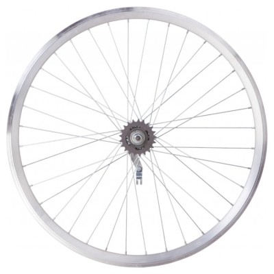 Колесо задн. VLT 28&quot; AL 36H двост. silver; Втулка черв'ячна. SHUNFENG SF-CT01 на гайках