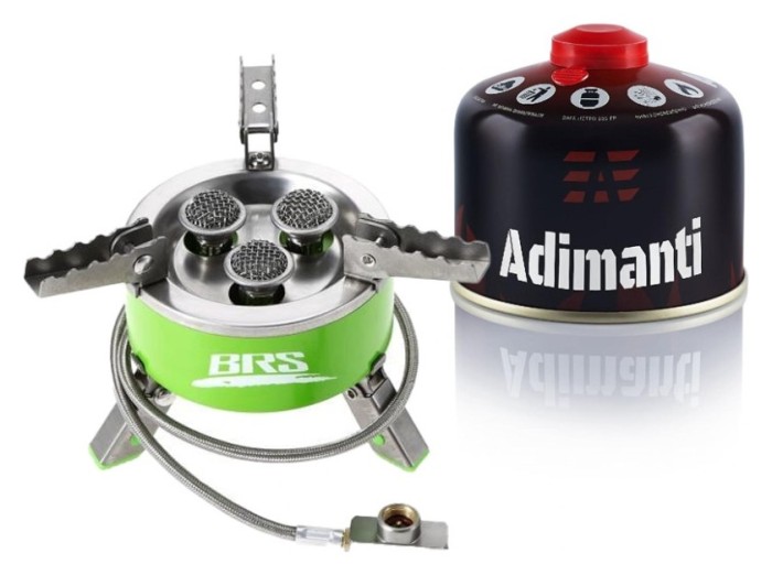 Набор Газовая горелка BRS-73 + Газовая резьбовая баллон Adimanti, 230гр