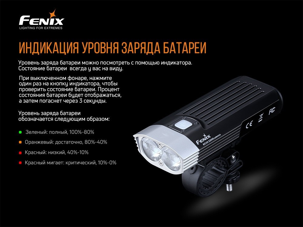Велофара Fenix BC30 V2.0, укр, укр