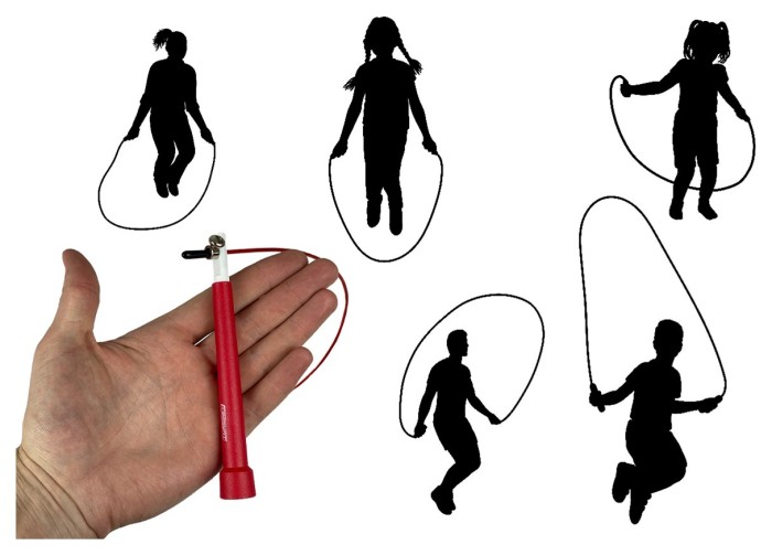 Швидкісна скакалка EasyFit Speed Cable Rope 3 м зі стальним тросом червона