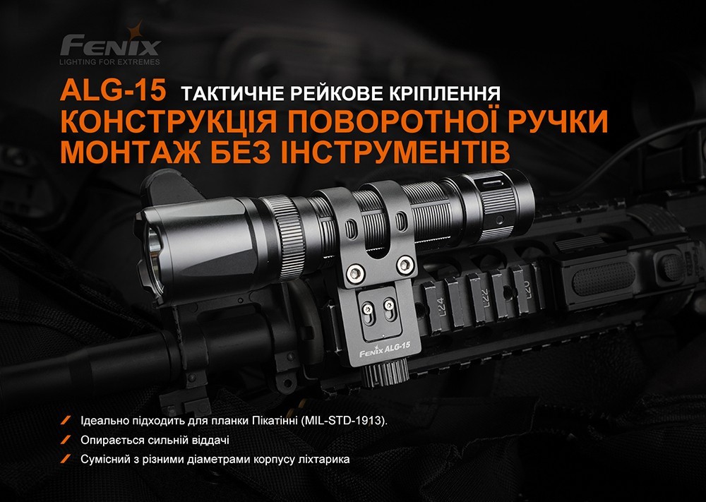 Кріплення на зброю для тактичних ліхтарів Fenix ALG-15