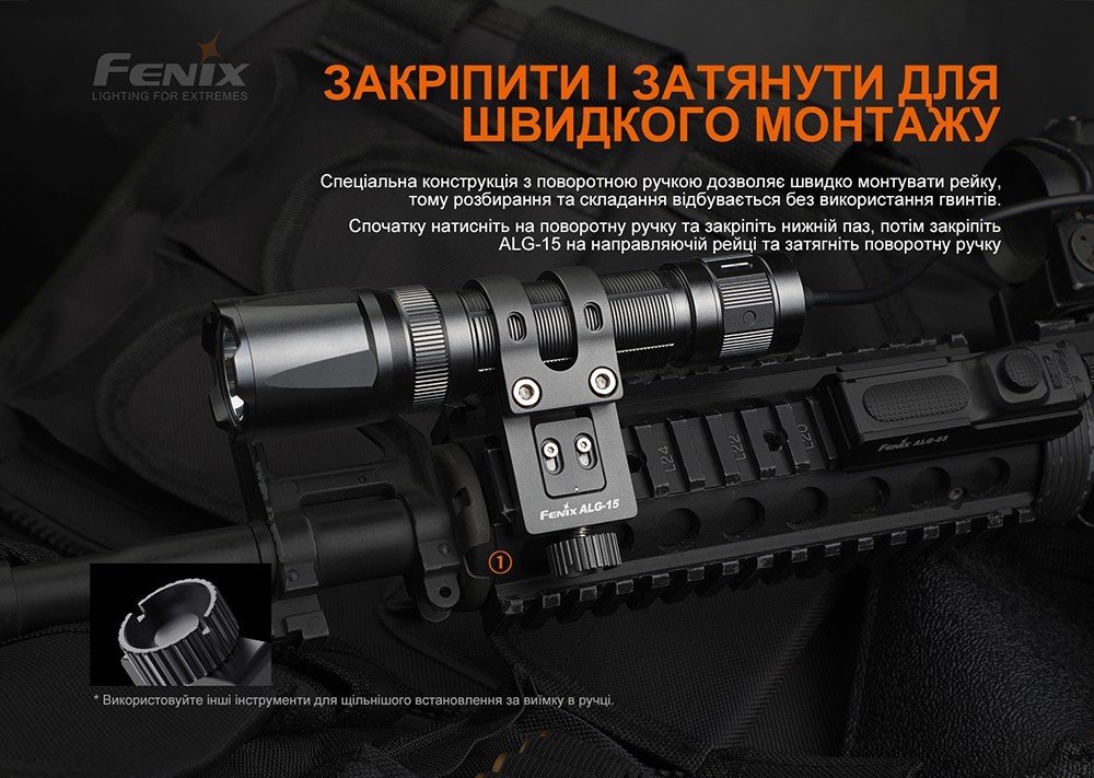 Кріплення на зброю для тактичних ліхтарів Fenix ALG-15, укр, укр