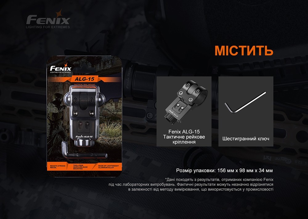 Кріплення на зброю для тактичних ліхтарів Fenix ALG-15, укр, укр