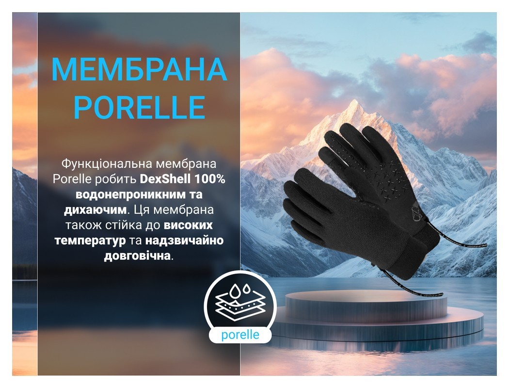 Рукавички водонепроникні Dexshell StretchFit 2.0 Gloves,  р-р S, чорні