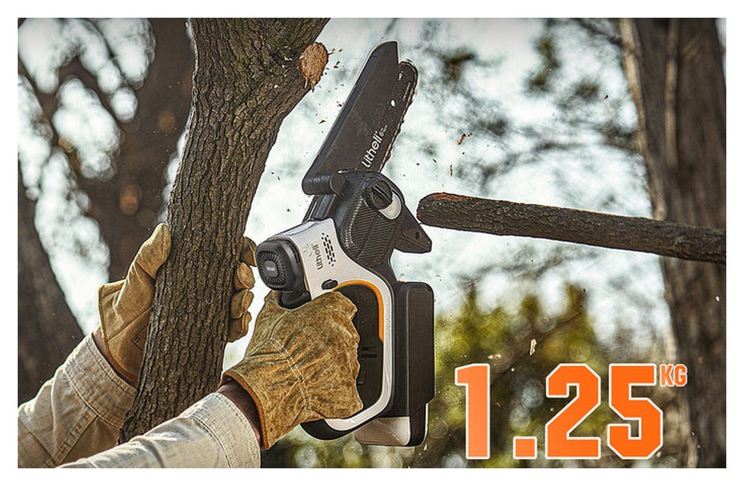 Аккумуляторная мини-пила бесщеточная, питание от павербанка (УМБ Litheli Power Bank 10000 mAh, 45 W, 2А в комплекте)