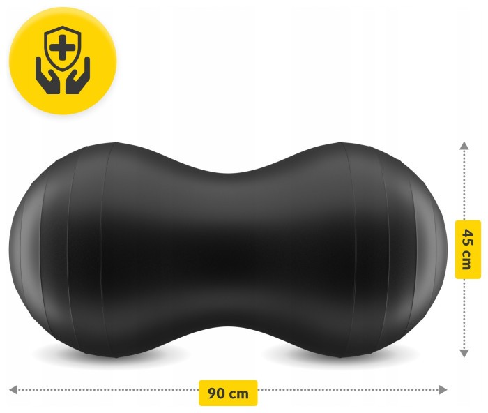 М'яч для фітнесу (арахіс) 4FIZJO Air Ball Peanut 45 x 90 см Anti-Burst Black (P-5907739312938)