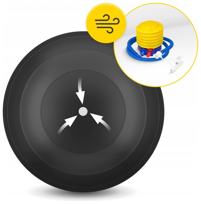 М'яч для фітнесу (арахіс) 4FIZJO Air Ball Peanut 45 x 90 см Anti-Burst Black (P-5907739312938)