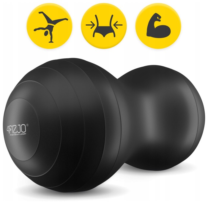 М'яч для фітнесу (арахіс) 4FIZJO Air Ball Peanut 45 x 90 см Anti-Burst Black (P-5907739312938)