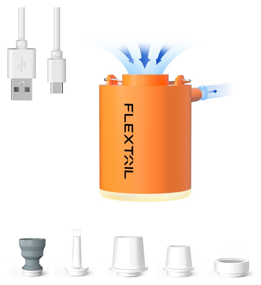 Насос-ліхтар кемпінговий Flextail Tiny Pump Х, помаранчевий, укр, укр