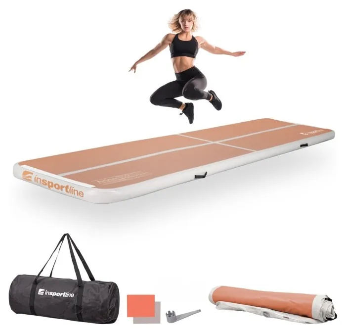 Килимок надувний inSPORTline Airstunt 400x100x10 см, бежевий