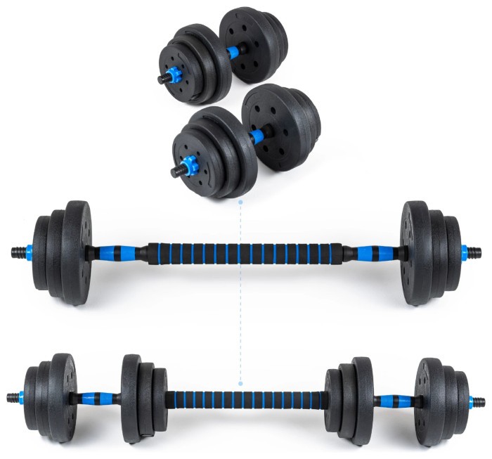 Гантели разборные битумные THUNDER GYM-02 с соединителем для штанги, 2 x 10 кг