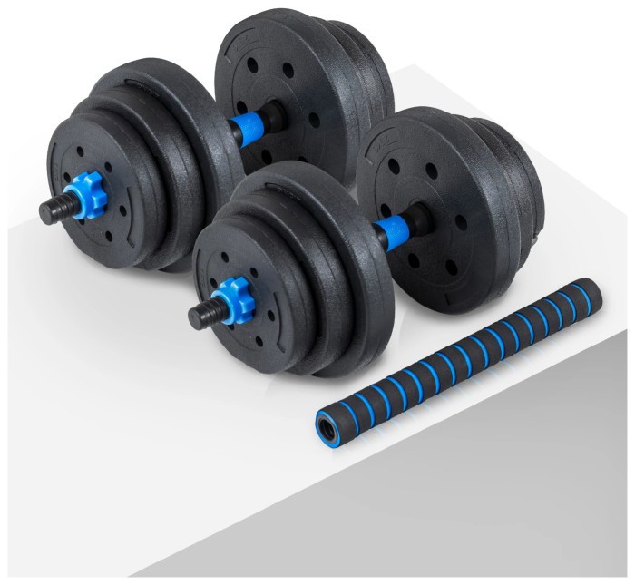Гантели разборные битумные THUNDER GYM-02 с соединителем для штанги, 2 x 10 кг
