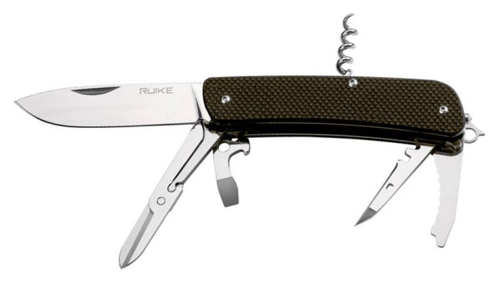 Багатофункціональний ніж Ruike Criterion L31, (8.5 см) 12C27 / G10 коричневий, 18 інстр.