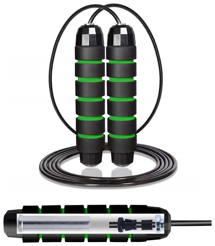Скакалка швидкісна для кросфіту Cornix Speed Rope Classic з обтяженням XR-0352 Black/Green (LFXR-0352)