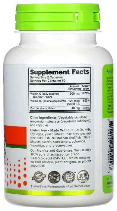Vitamin C+D3 & Zinc - 100 caps