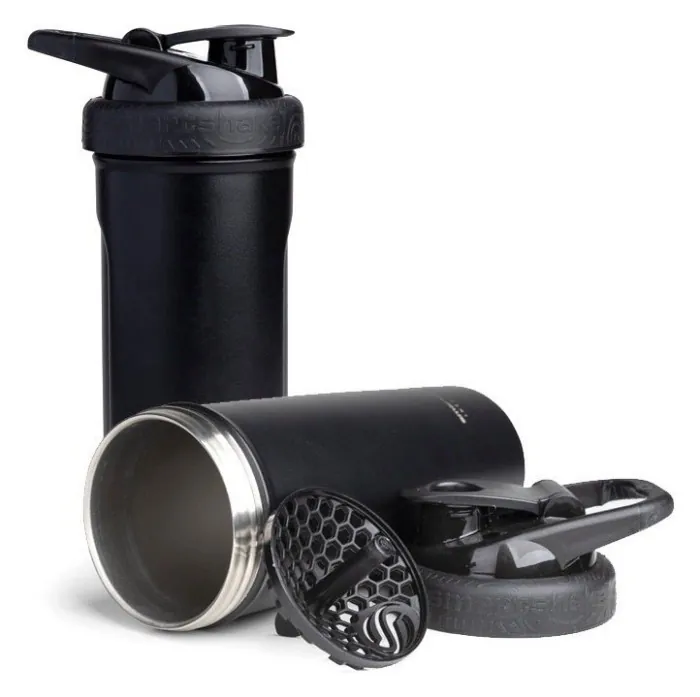 Шейкер спортивний SmartShake металевий Insulated Steel 750ml Black