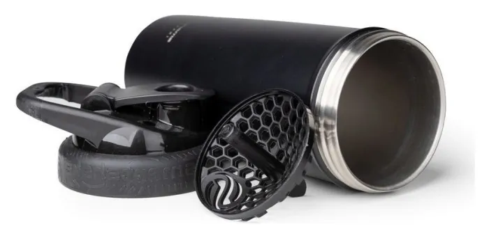 Шейкер спортивний SmartShake металевий Insulated Steel 750ml Black