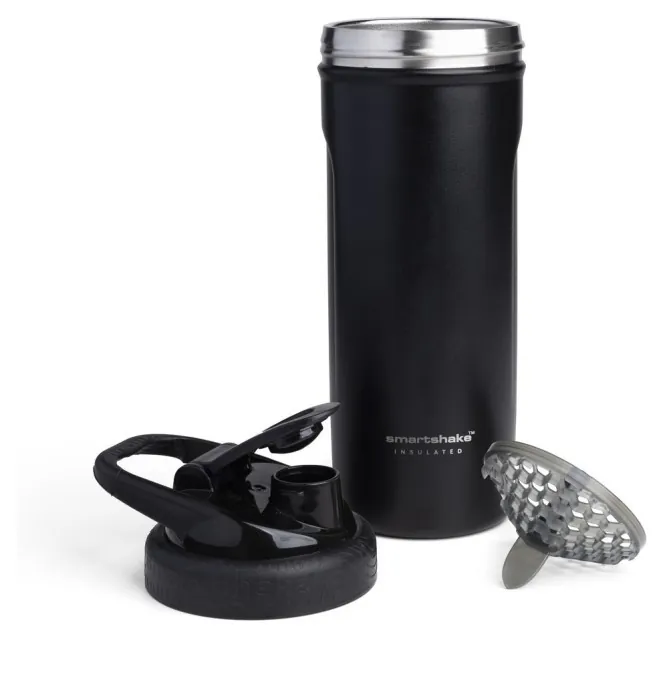 Шейкер спортивний SmartShake металевий Insulated Steel 750ml Black