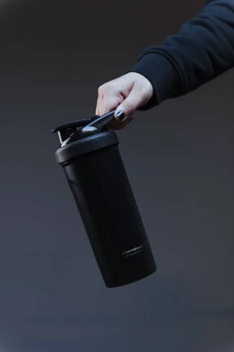 Шейкер спортивний SmartShake металевий Insulated Steel 750ml Black