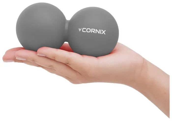 Массажный мяч Cornix Lacrosse DuoBall 6.3 x 12.6 см XR-0115 Grey