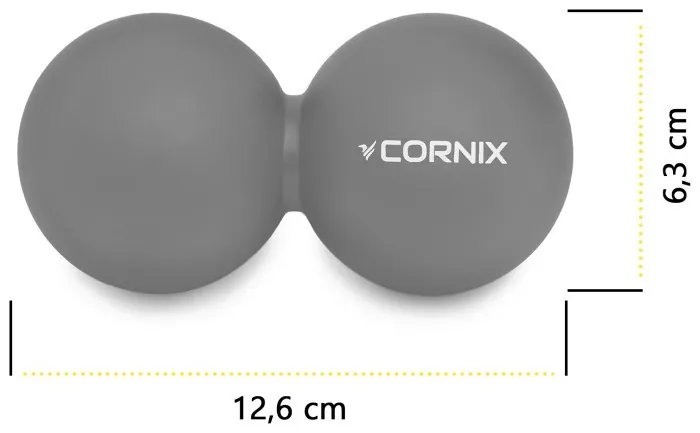 Массажный мяч Cornix Lacrosse DuoBall 6.3 x 12.6 см XR-0115 Grey