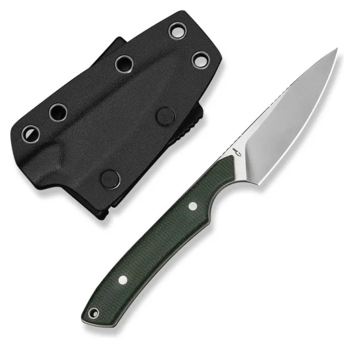 Ніж фіксований кишеньковий Civivi High Grass Field Knife (7,4 см) 14C28N / Micarta зелений з чохлом