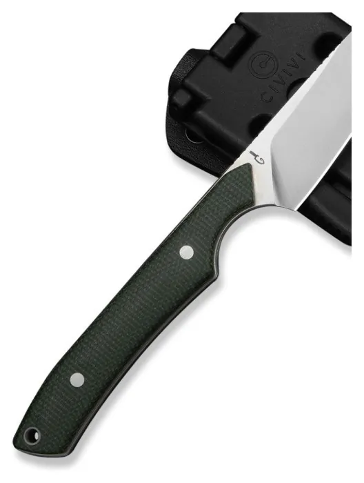 Ніж фіксований кишеньковий Civivi High Grass Field Knife (7,4 см) 14C28N / Micarta зелений з чохлом