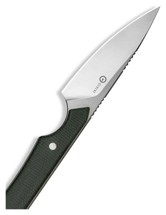 Ніж фіксований кишеньковий Civivi High Grass Field Knife (7,4 см) 14C28N / Micarta зелений з чохлом