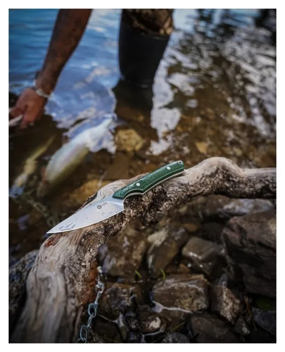 Ніж фіксований кишеньковий Civivi High Grass Field Knife (7,4 см) 14C28N / Micarta зелений з чохлом