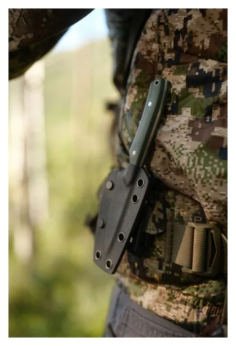 Ніж фіксований кишеньковий Civivi High Grass Field Knife (7,4 см) 14C28N / Micarta зелений з чохлом