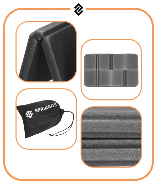 Седалица туристическая Springos XPE 37.5 x 28 x 0.6 см складная PM0013 Black