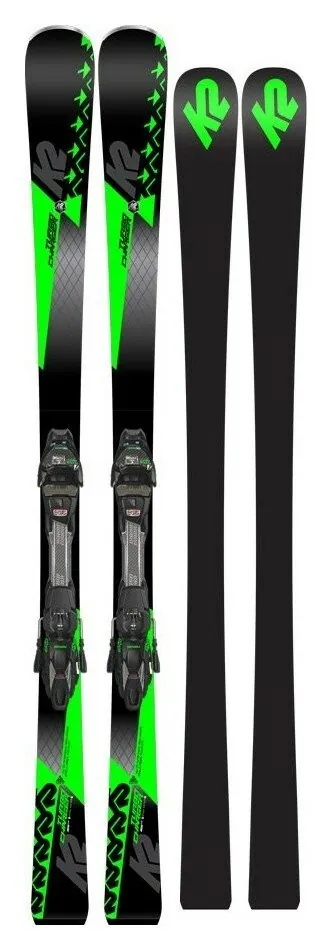 Лижі карвінгові K2 Turbo Charger + MXC 12 TCX Light QCLK 165 см чорний/зелений (165 см black, green)