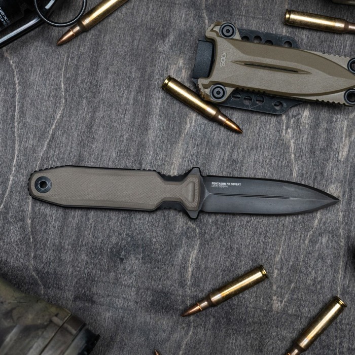 Нож SOG Pentagon FX Covert, Flat Dark Earth