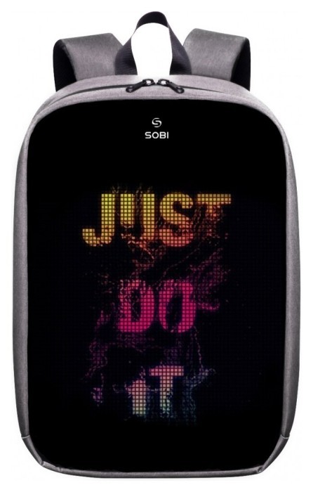 Рюкзак Sobi Pixel Max SB9703 Gray з LED екраном, укр, укр